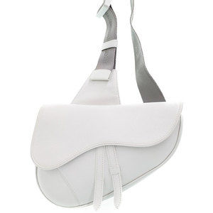 Christian Dior Gaucho Saddle Body Bag White